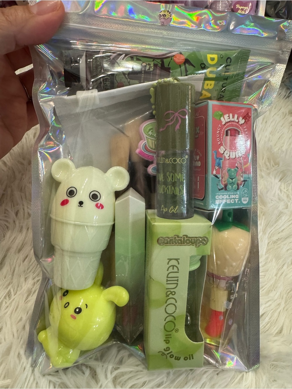 Beauty bundle lip oil lip balm hand cream lip glow brushes set 9 items